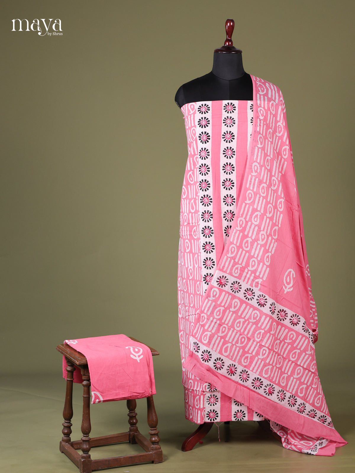 Pink - Cotton salwar unstitched
