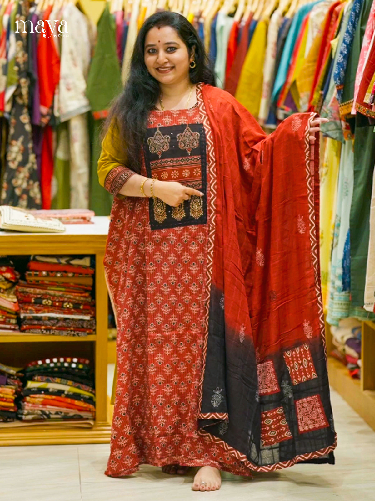Red & Black - Ajrakh Salwar