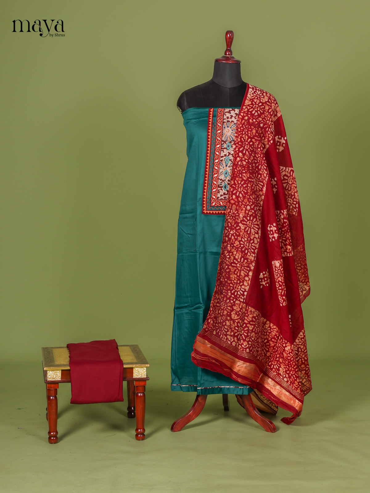 Teal Green Bhatik Salwar - MEI02190