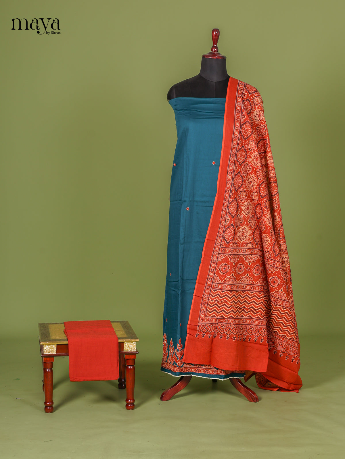 Teal Blue Cotton Salwar - MEI04065