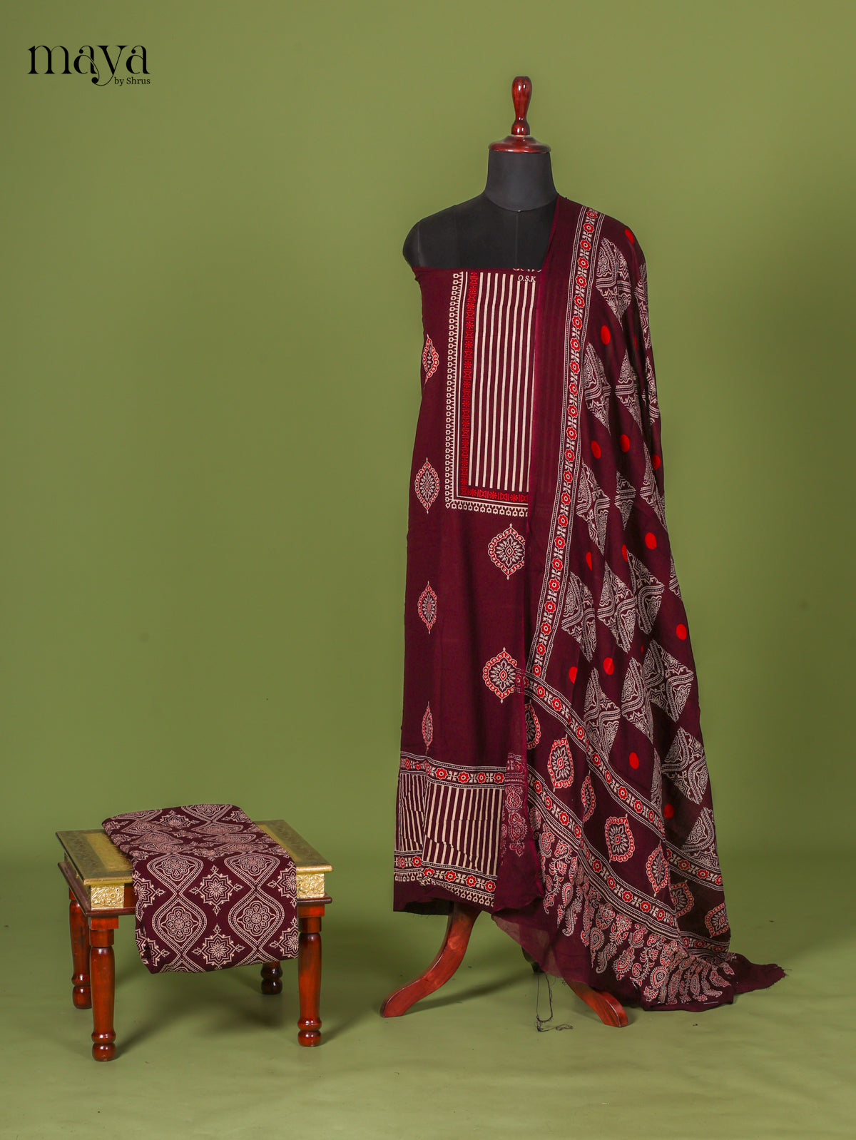 Maroon Ajrakh Salwar - MEI11039