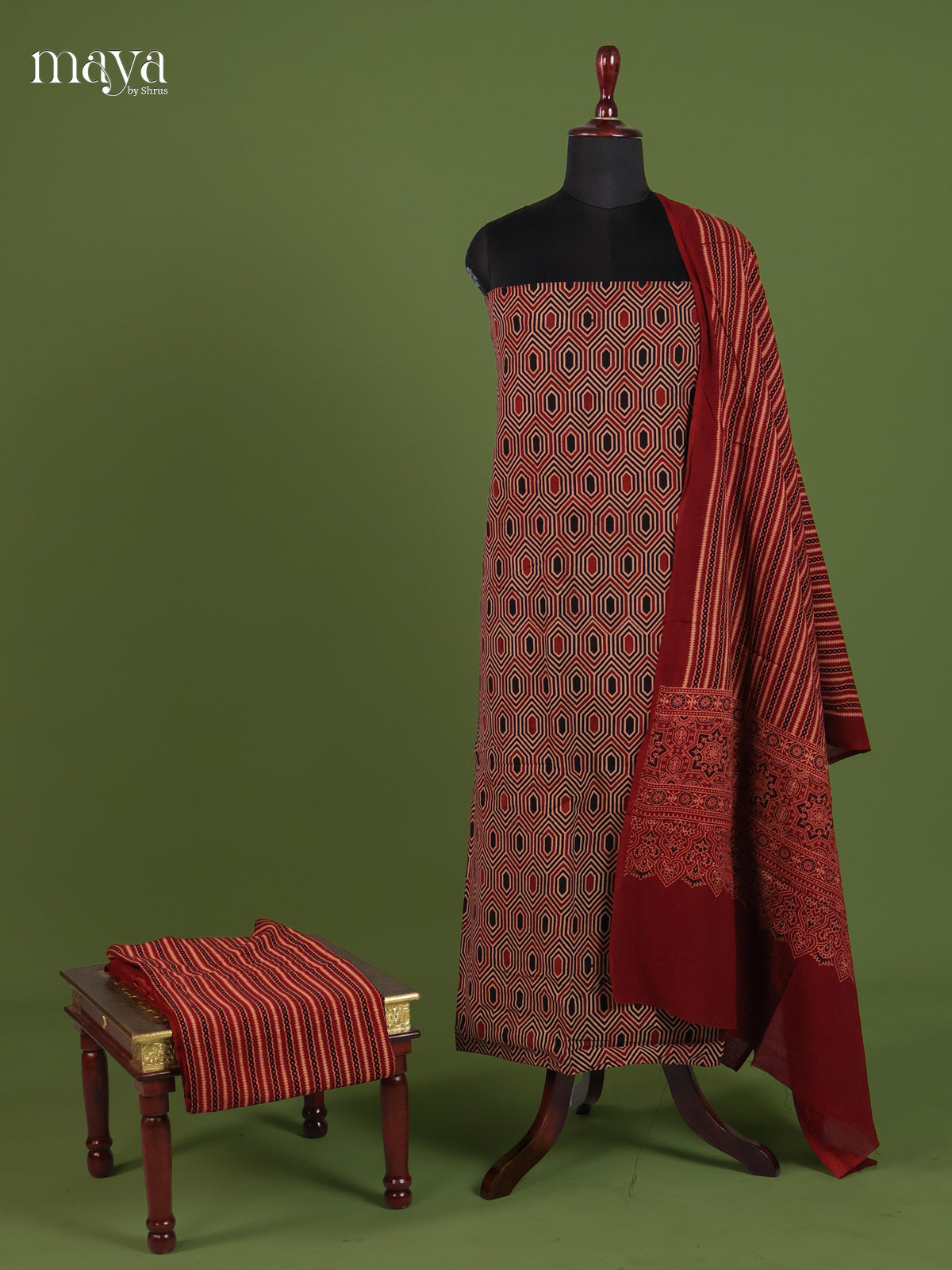 Maroon Ajrakh Salwar - MEI11050