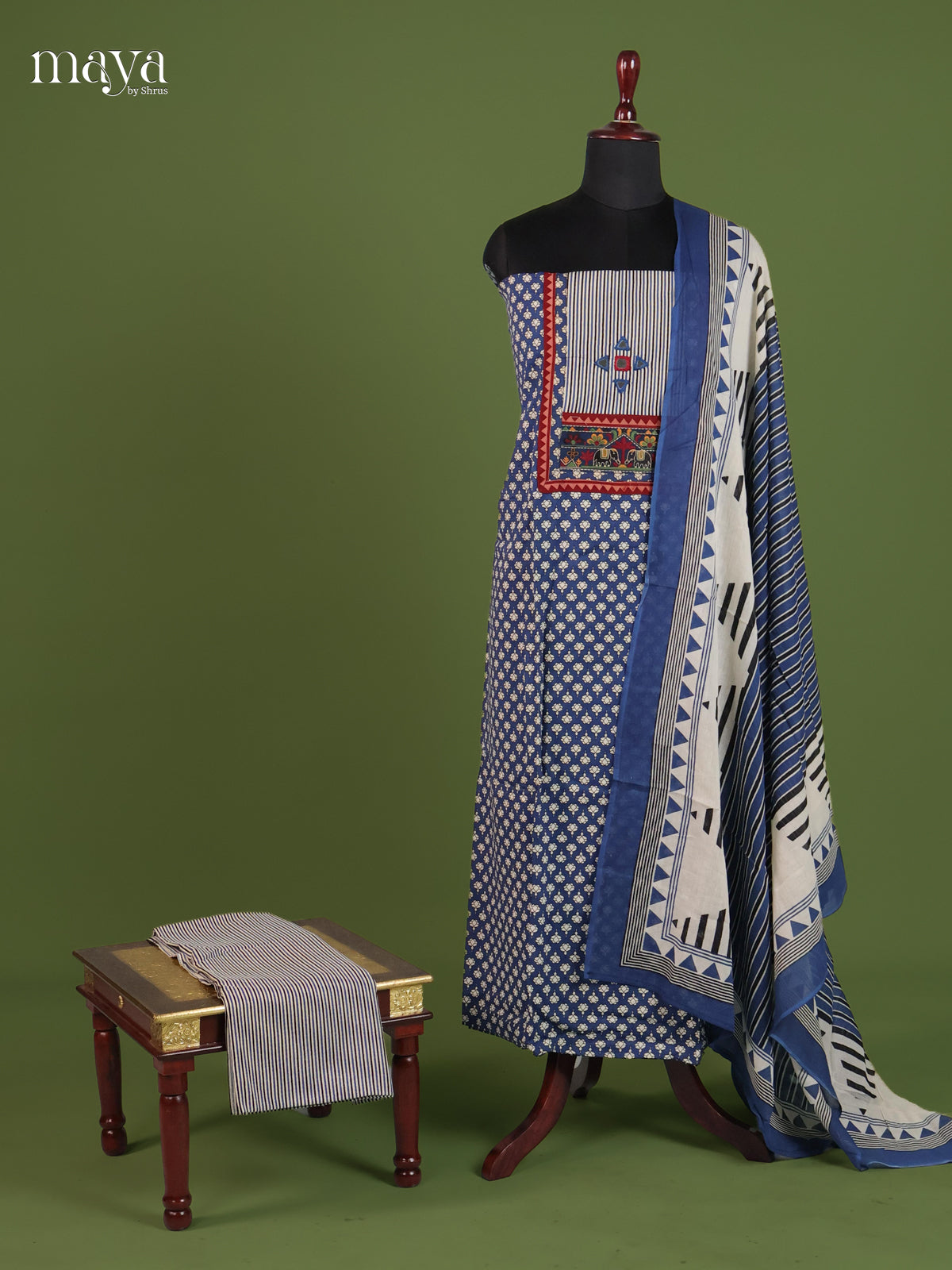 Blue Ajrakh Salwar - MEI11207