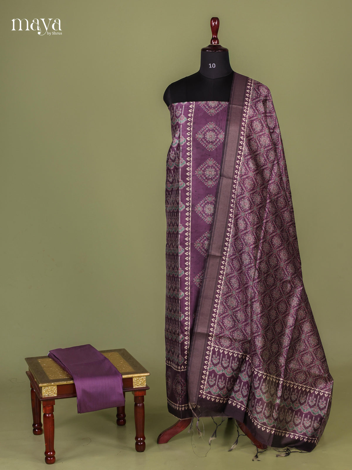 Purple Semi Tussar Salwar - MEJ04006
