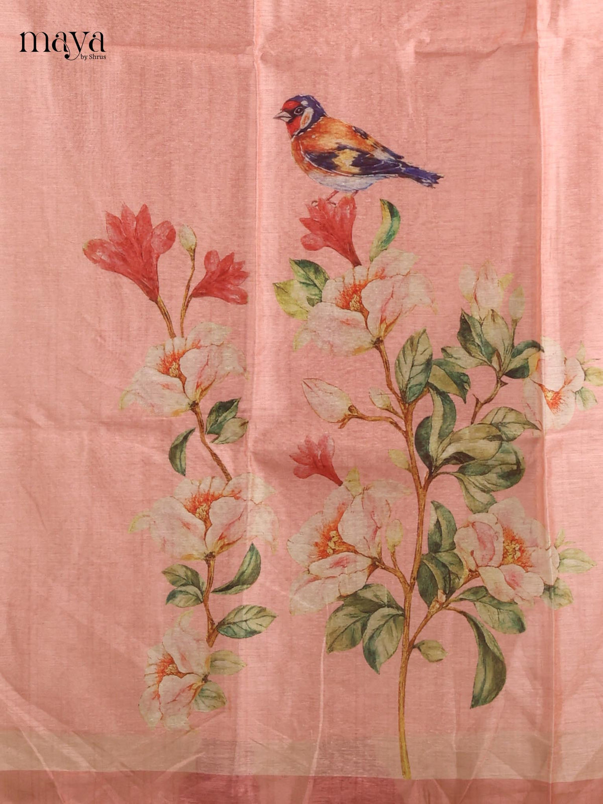 Peachish Pink - Semi Tussar Salwar Unstitched