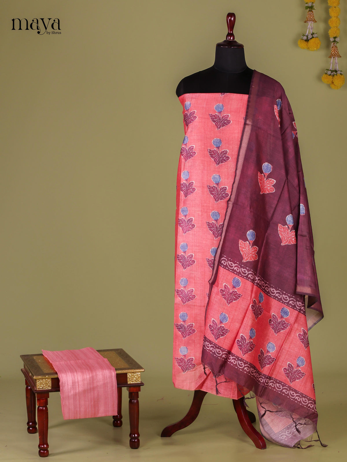 Pink & Purple - Semi Tussar Salwar