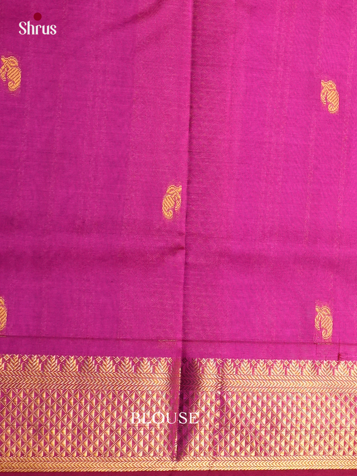 Buy Sophisticated Magenta Cotton Silk Saree With Manga Buttas, Pink Zari Border & Chit Pallu