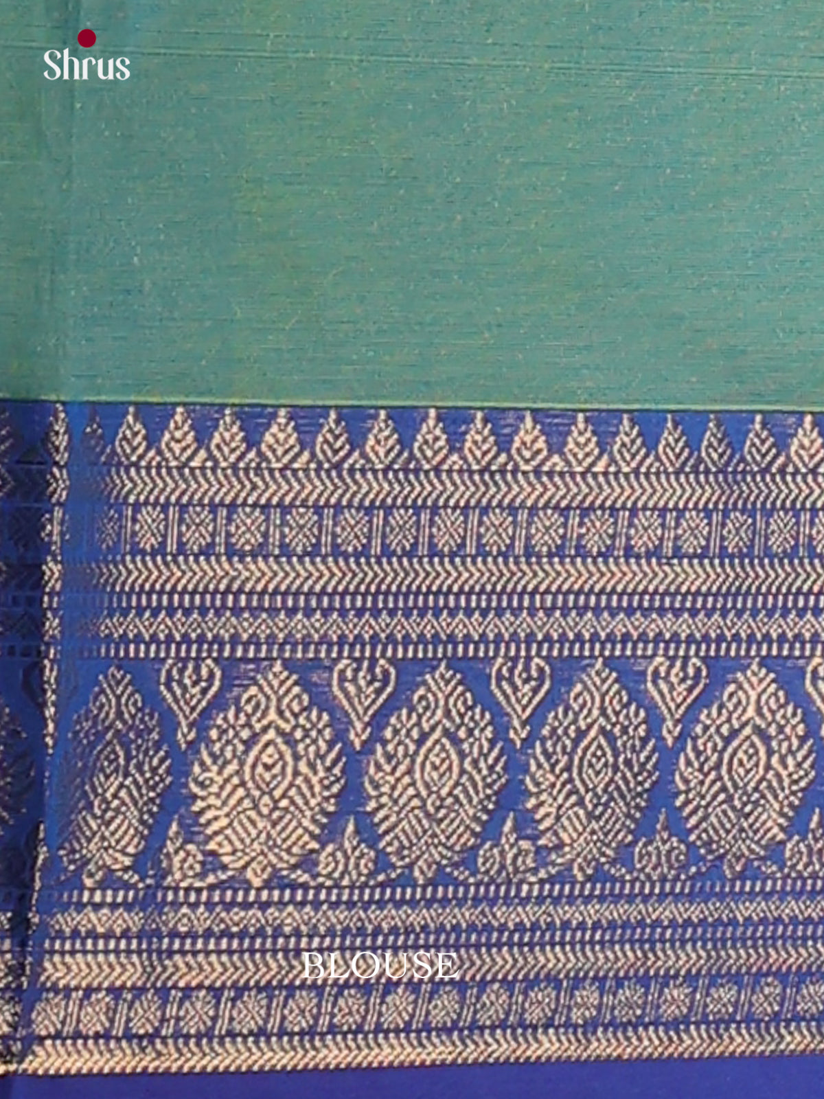 Magnificent Sea Green Chettinad Cotton Sarees With Gold Stripes, Buttas & Blue Zari Border