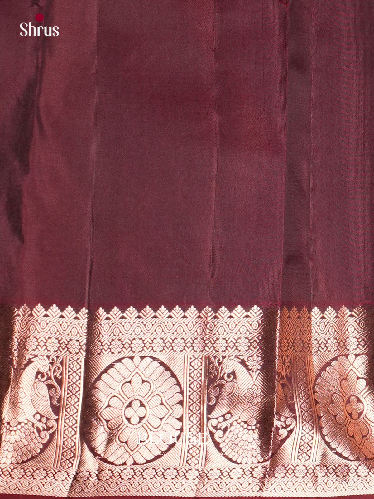 Buy Striking Maroon Kanjivaram Saree With Circular Motifs Printed Brocade & Paisley Pallu
