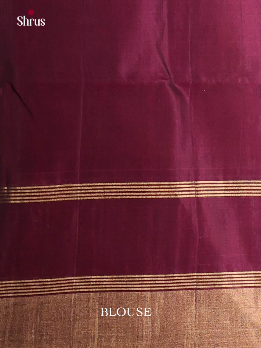 Buy Luminous Mustard Yellow Cotton Silk Saree With Diamond Ikat Motifs, Plum Border & Pallu