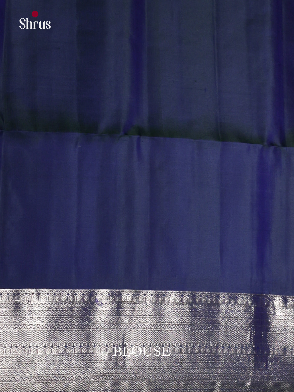 Buy Dazzling Navy Blue Pure Silk Saree with Silver Zari Temple Motifs & Brocade Pallu