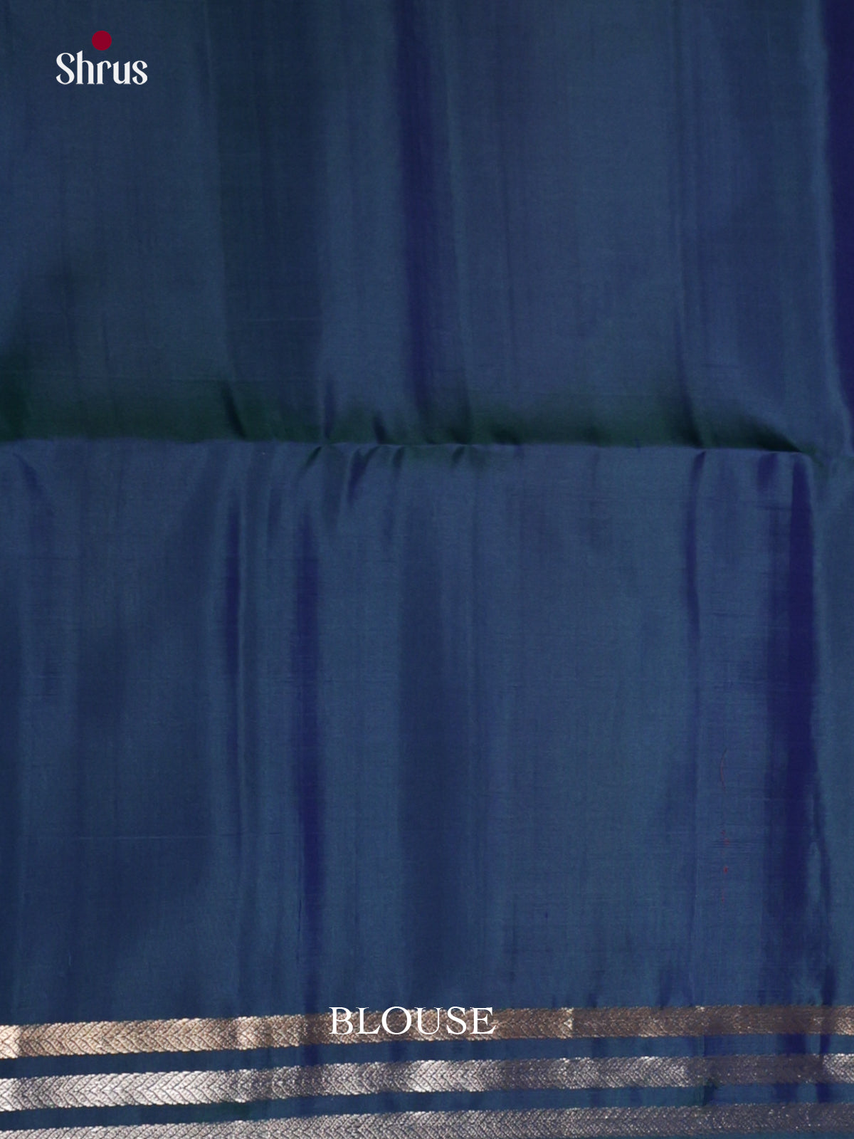 Buy Celestial Navy Blue Silk Saree with Zari Floral Motifs, Striped Border & Brocade Pallu