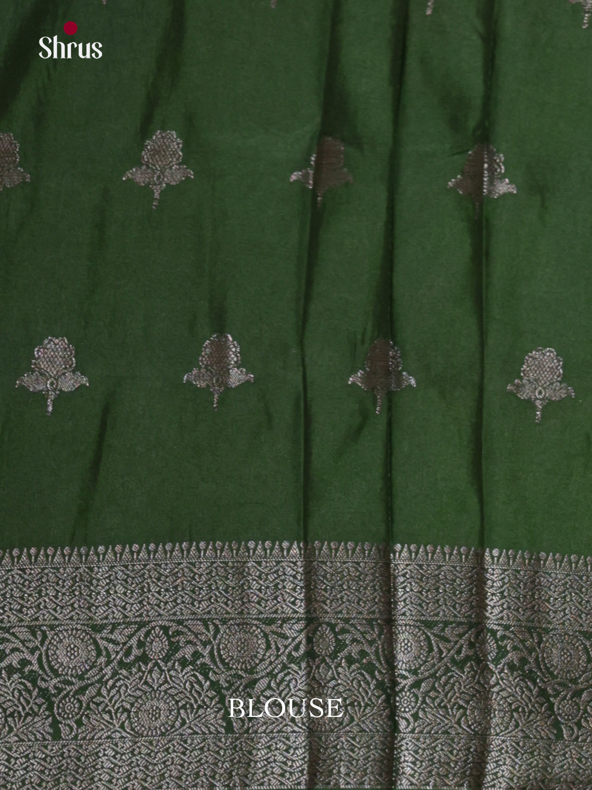 Buy Pretty Olive Green North Cotton Silk Saree With Golden Buttas, Self Border & Green Pallu