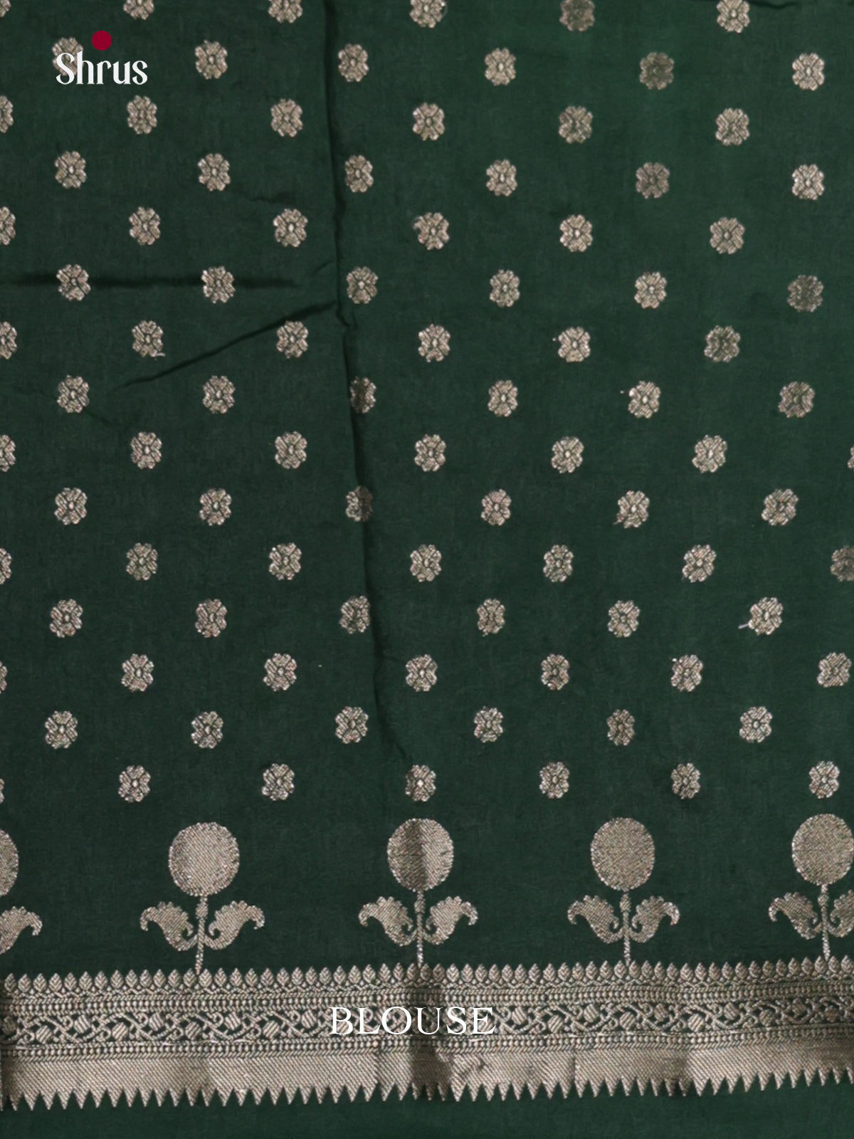 Buy Serene Olive Green North Cotton Silk Saree With Golden Buttas, Self Border & Pallu