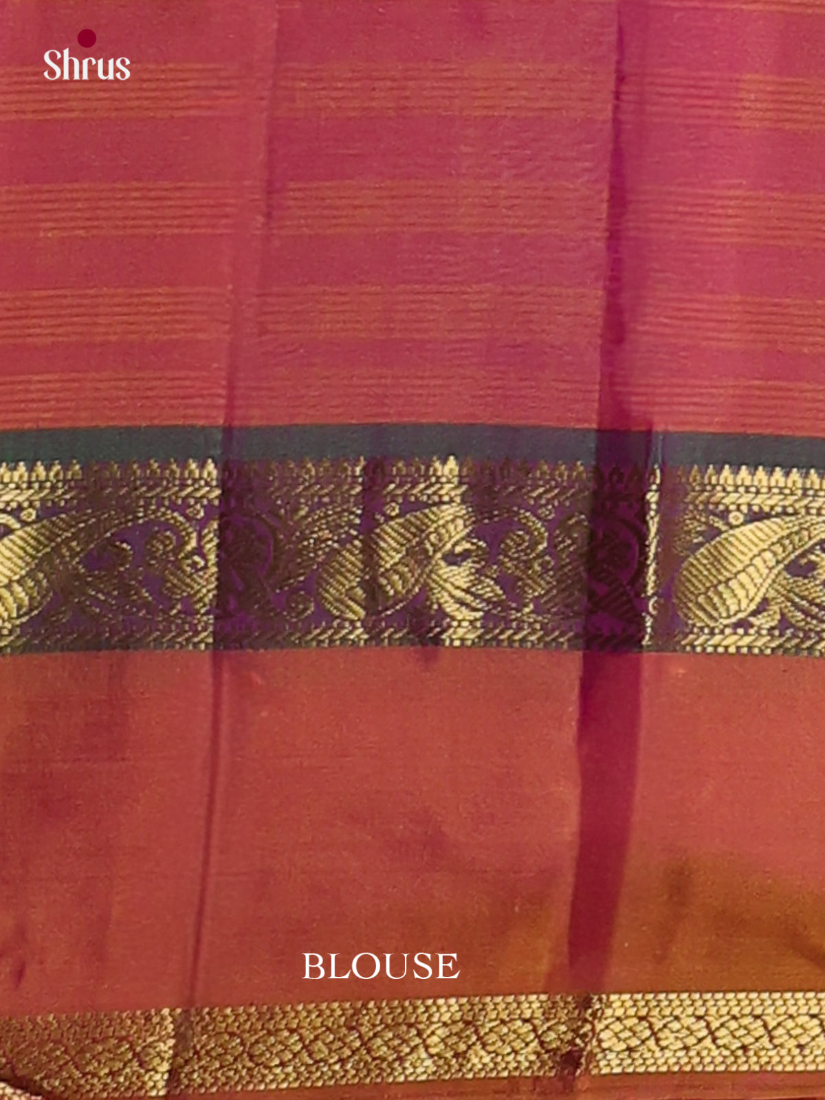 Opulent Dark Pink Pattu Saree With Plain Body | Orange & Green Ganga Jamuna Rettapet Zari Border