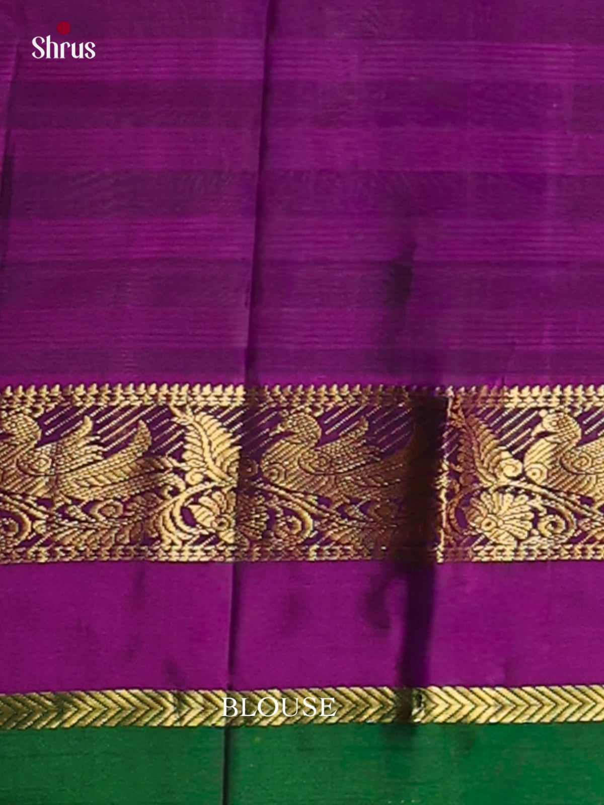 Opulent Grey Pattu Saree With Self Stripes | Dual Green & Magenta Border With Zari Bands