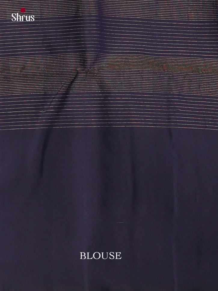 Opulent Navy Blue Soft Silk Sarees With Micro Checks, Buttas & Self Zari Brocade Pallu 2