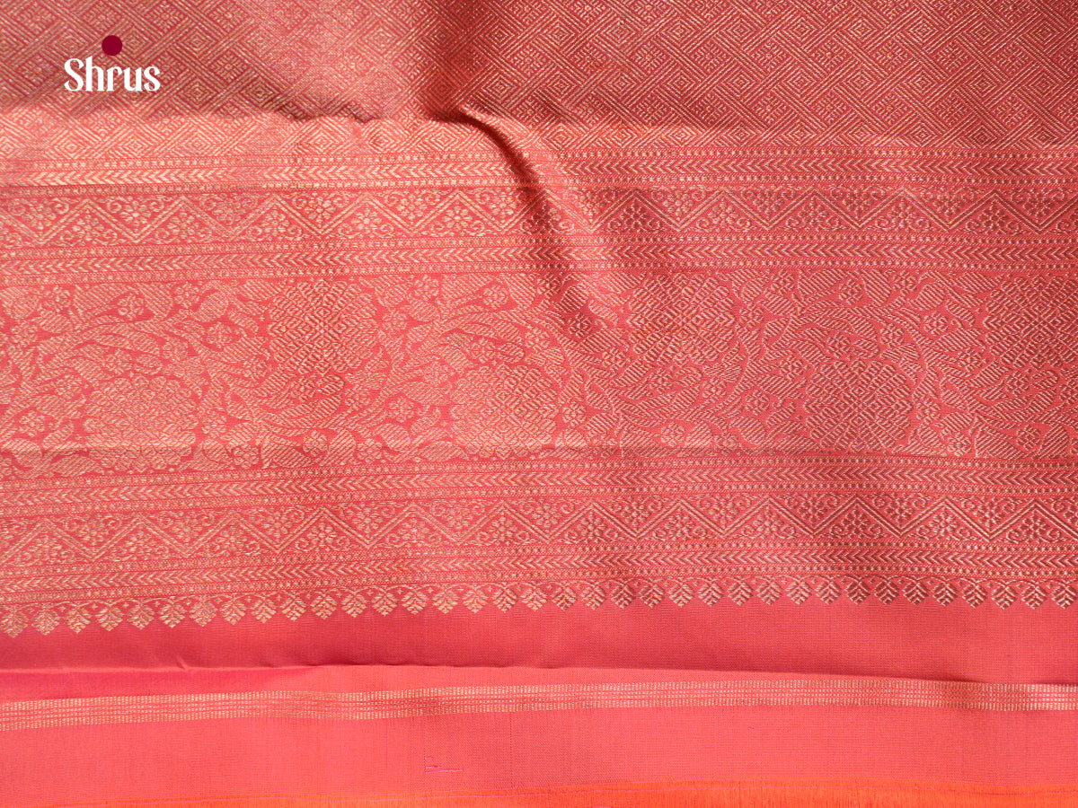 Opulent Peach & Pink Kanchipuram Sarees With Diamond Brocade & Coral Zari Border