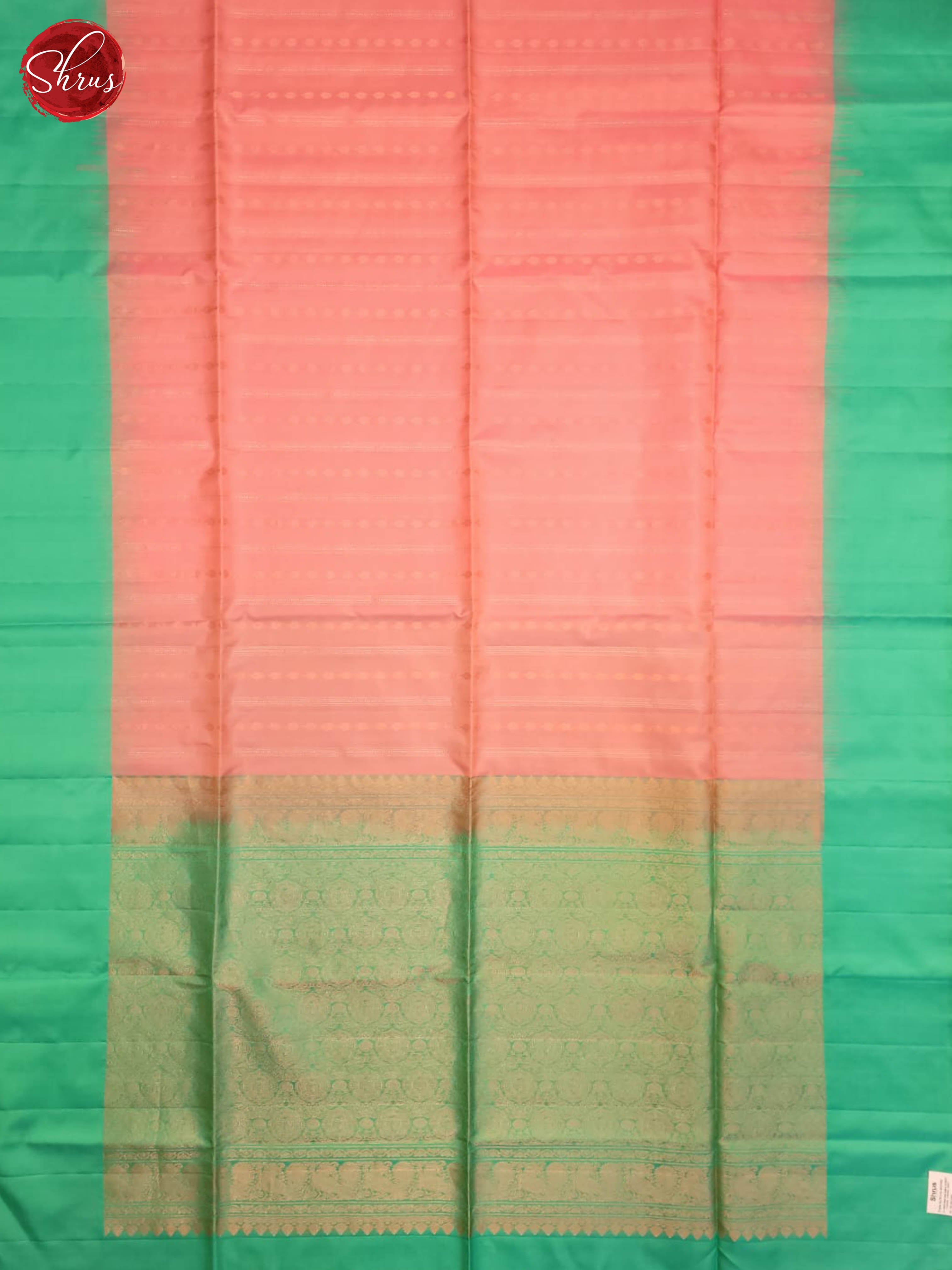 Classic Pastel Peach Pure Soft Silk Sarees With Micro Stripes, Mint Green Solid Border & Brocade Pallu