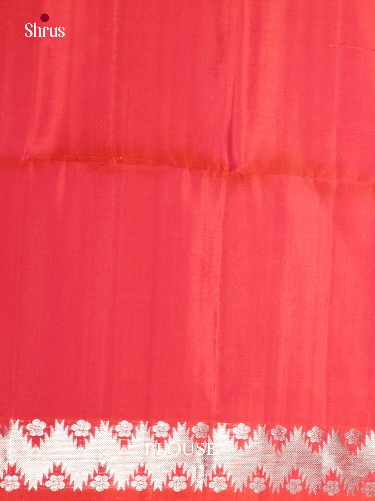 Buy Radiant Peachy Red Pure Silk Saree with Silver Zari Floral Sprays & Brocade Pallu