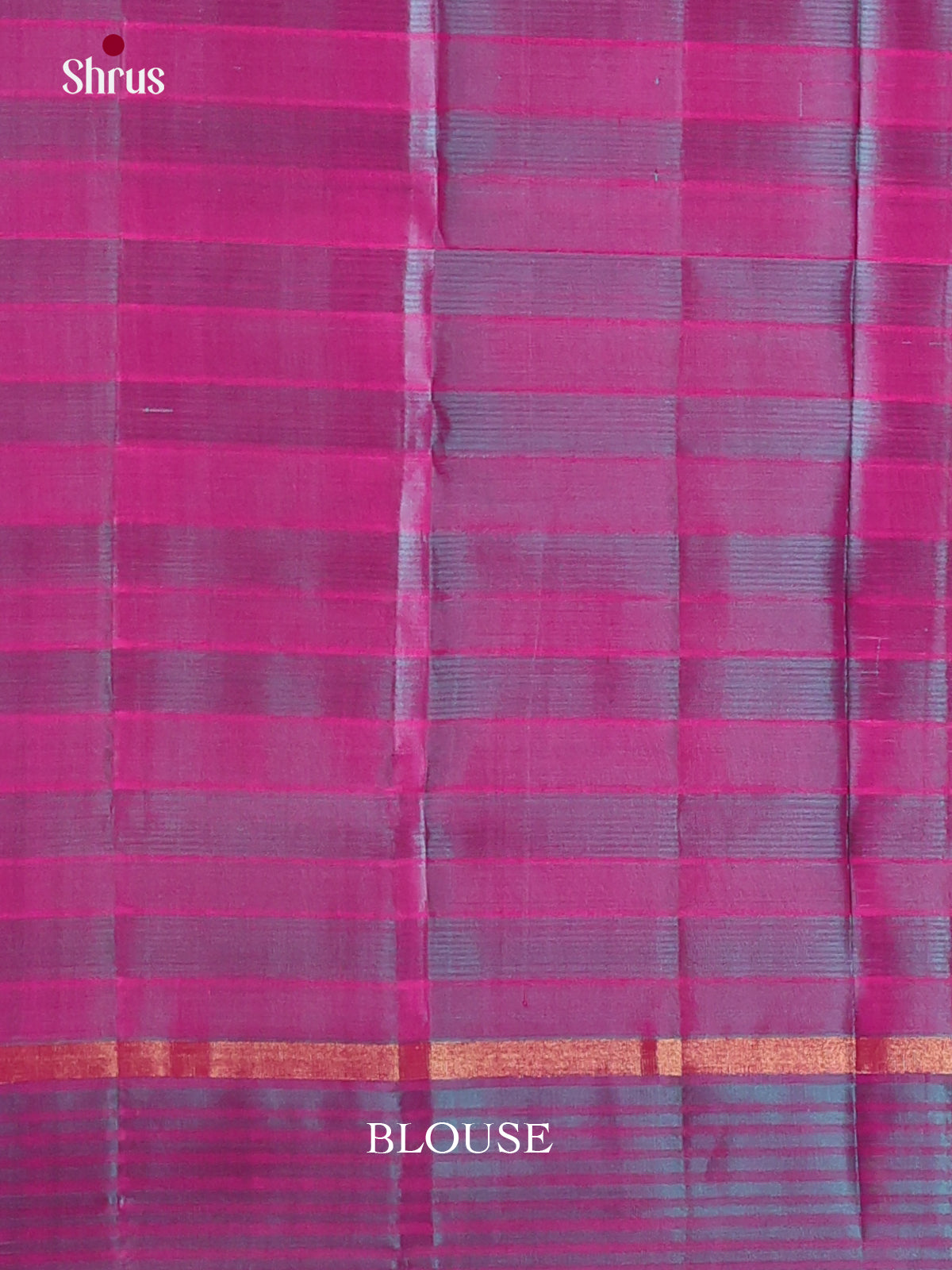 Buy Gorgeous Pink Kanchipuram Saree With Intricately Woven Checks & Blue Striped Border