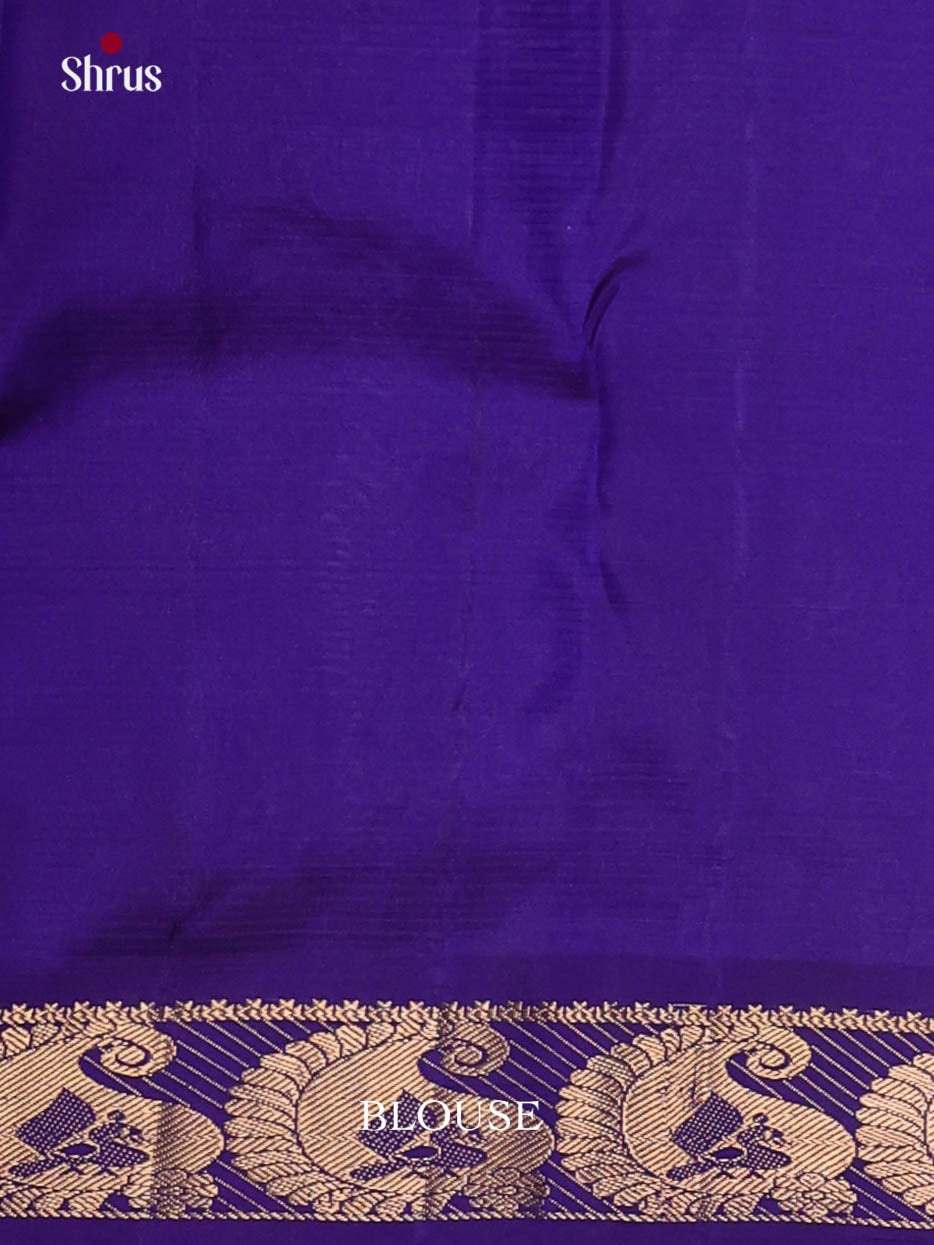 Buy Regal Pink Kanjivaram Saree With Paisley Buttis, Violet Zari Border & Brocade Pallu
