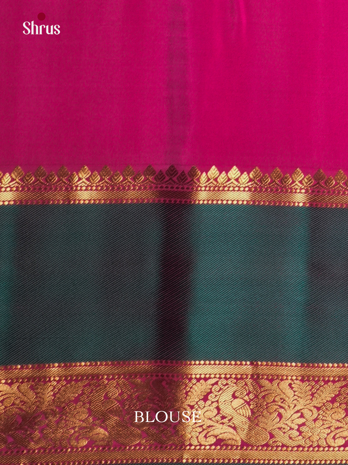 Buy Pink Silk Saree with Peacock & Manga Buttas, Teal Rettaipet Border & Brocade Pallu