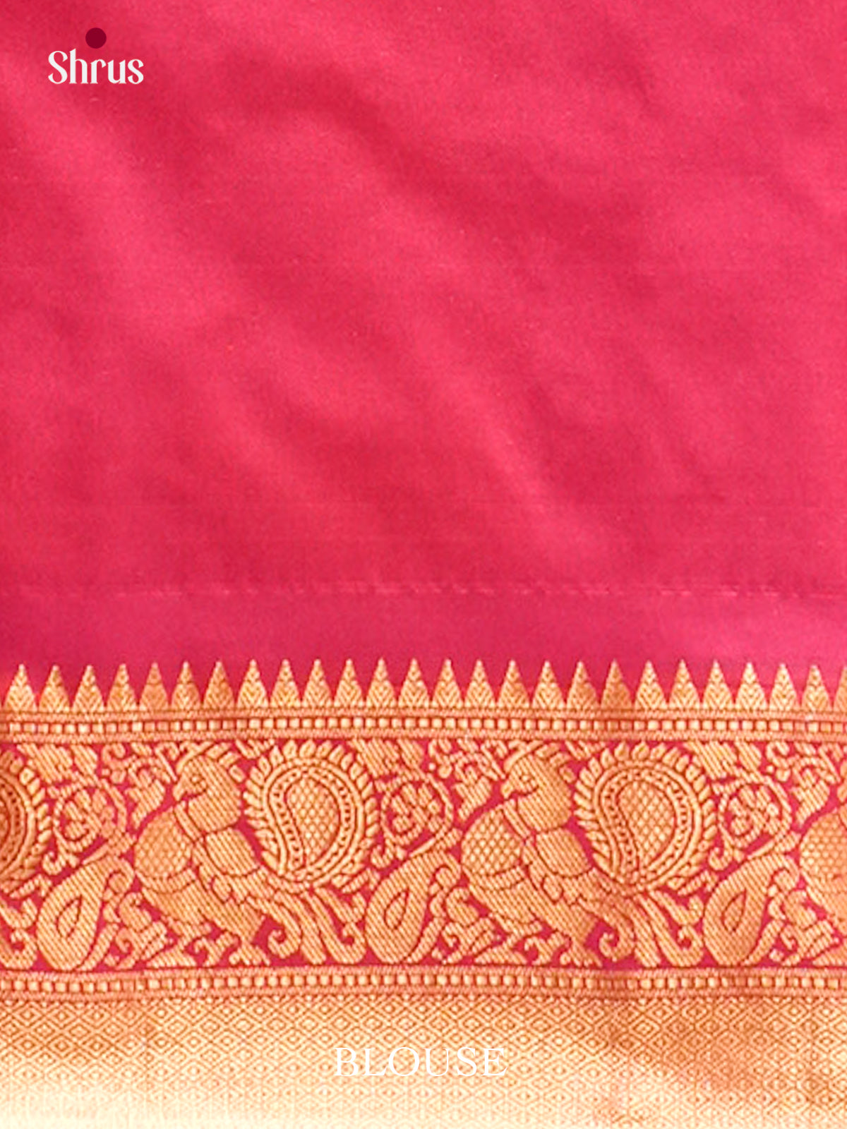 Pretty Indigo Kanchipuram Pattu Saree With Zari Buttas | Pink Temple Zari Border & Brocade Pallu