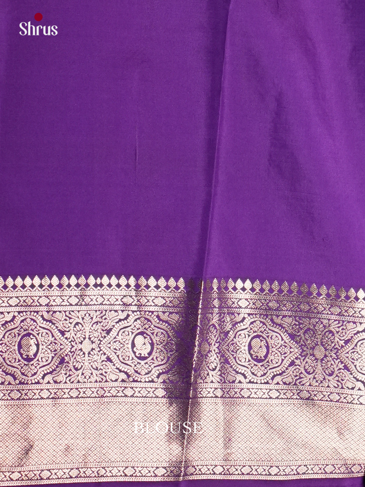 Buy Shimmery Purple Kanjivaram Saree With Silver Jacquard Weave, Zari Border & Brocade Pallu