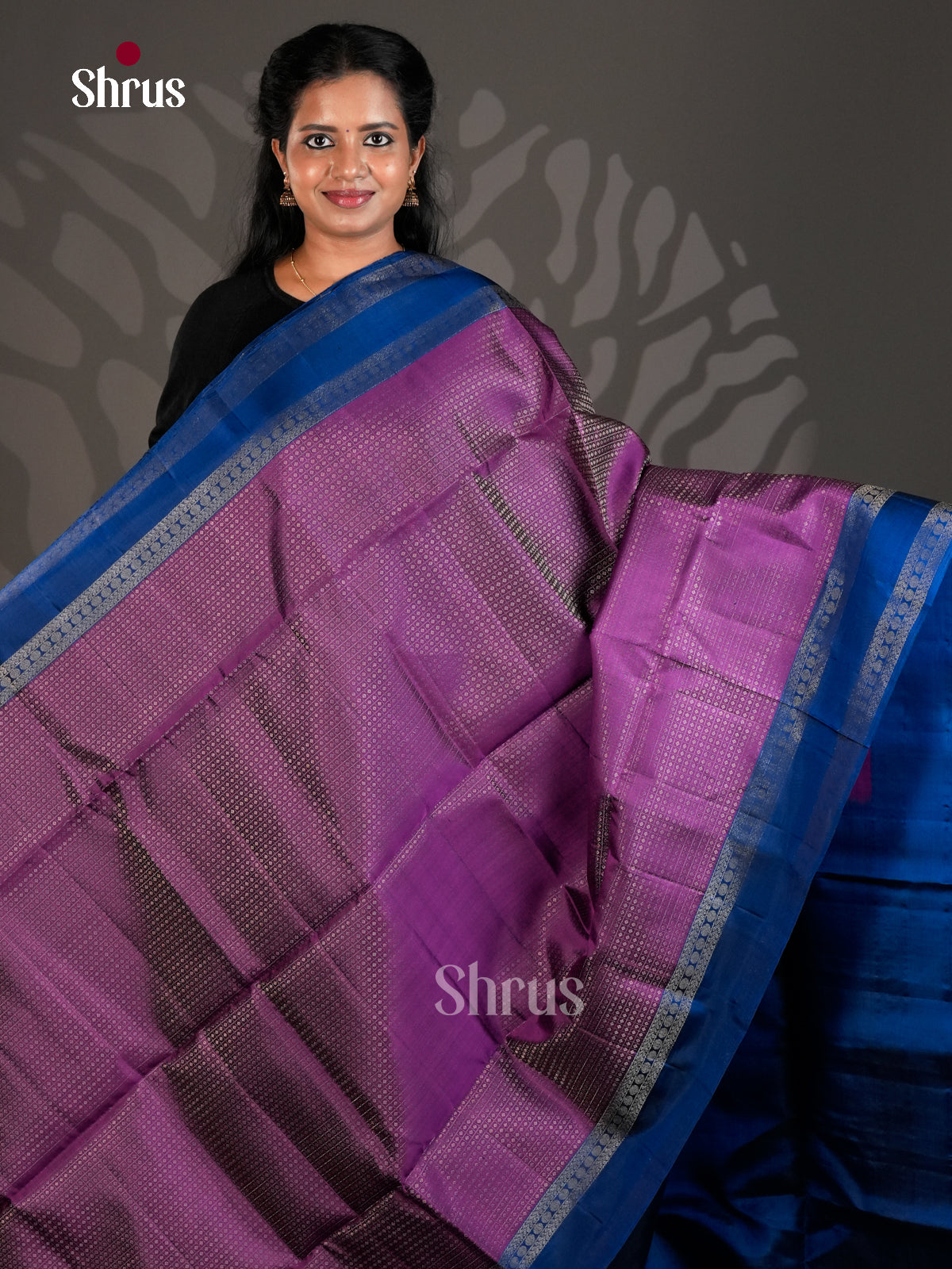 Buy Elegant Purple Soft Silk Sarees with Intricate Zari Checks, Buttas, Blue Rettaipet Border & Brocade Pallu
