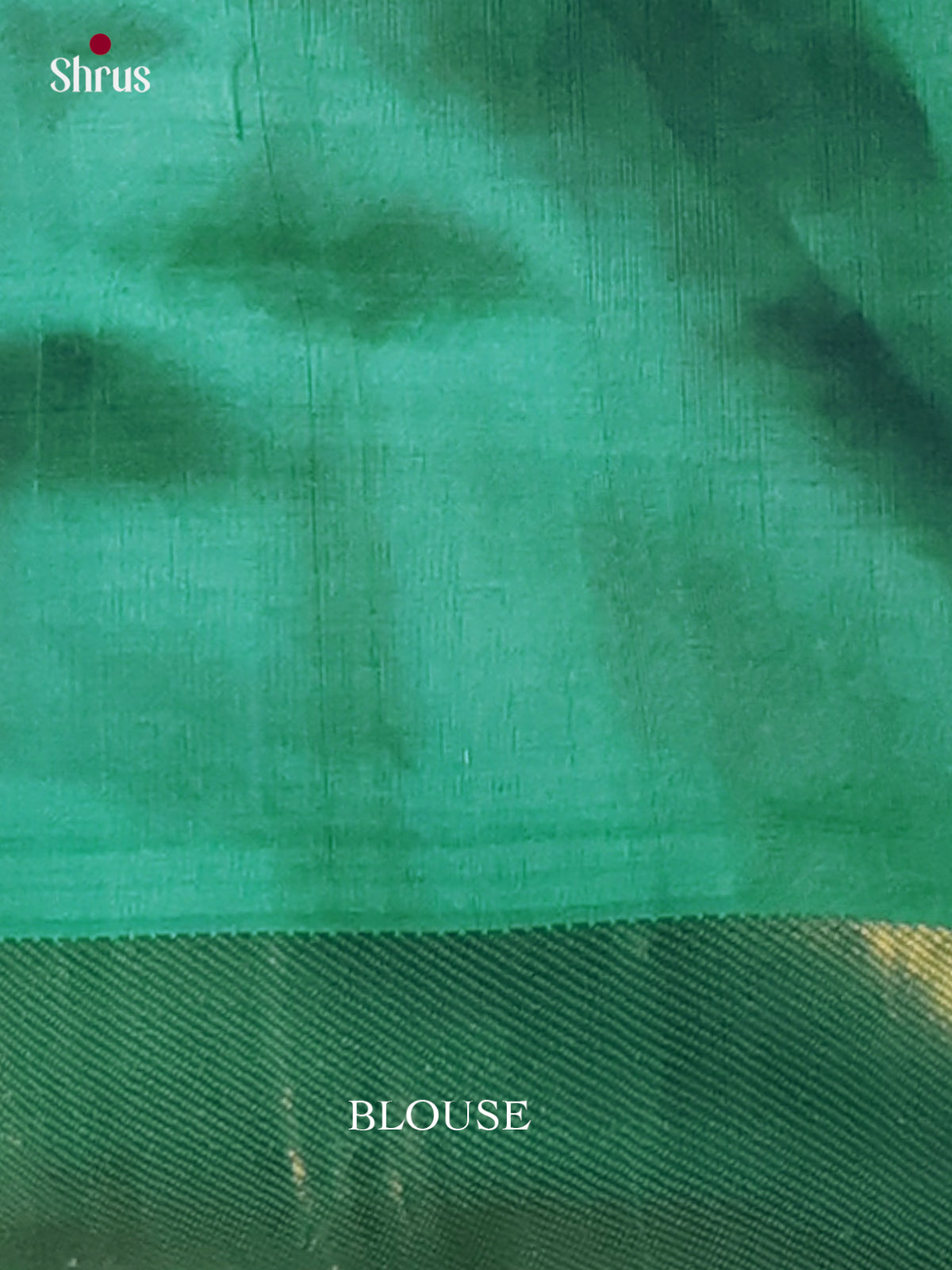 Radiant Orange Silk Cotton Saree with Gold Circular Motifs & Teal Green Kaddi Zari Border 2