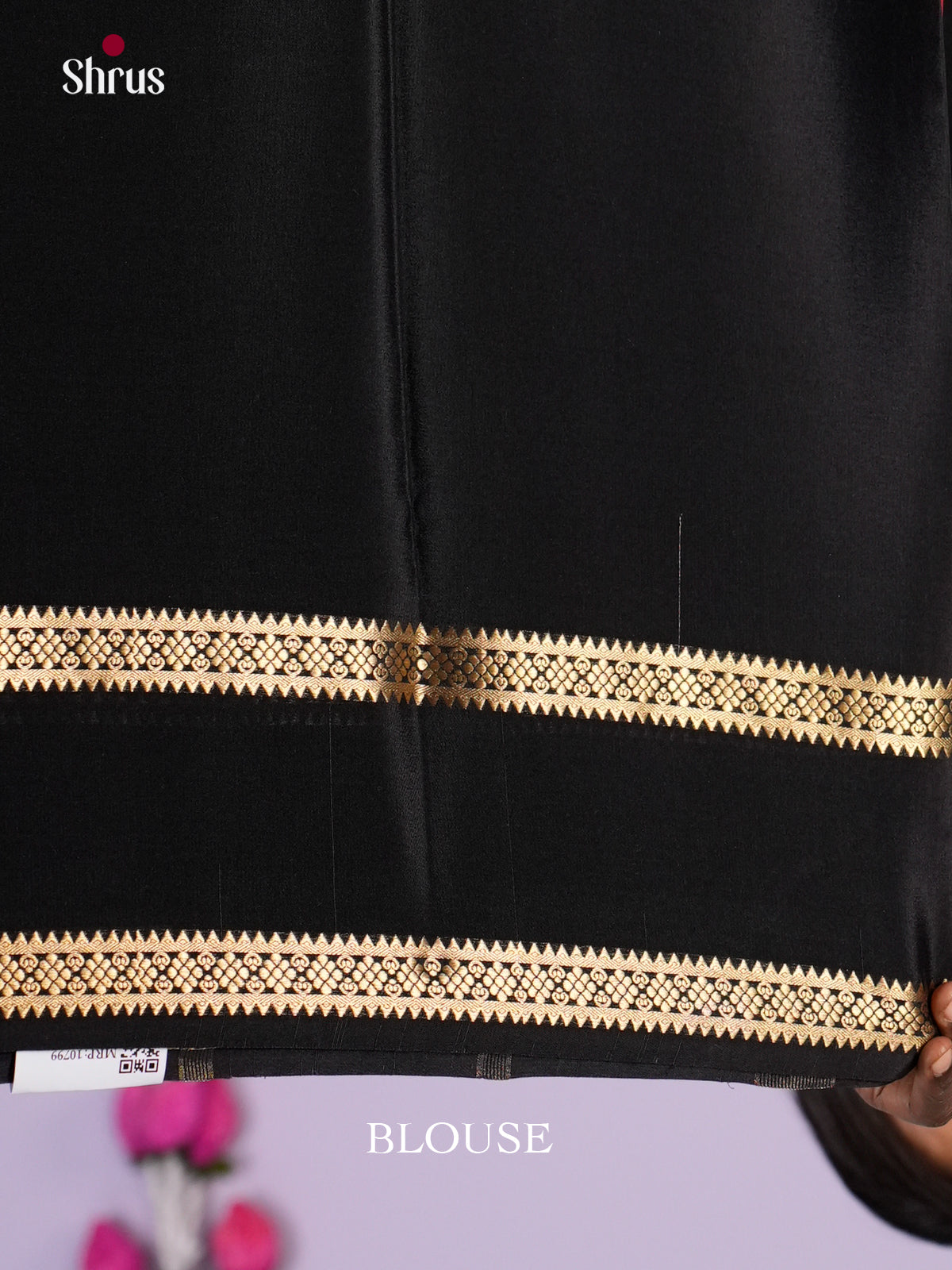 Buy Brilliant Red Mysore Crepe Silk Saree with Plain Body, Black Rettaipet Border & Traditional Pallu