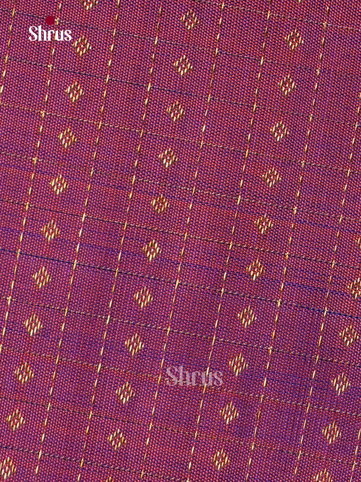 Regal Magenta Kanchipuram Sarees With Intricate Checks & Buttas | Dark Blue Zari Border & Brocade Pallu