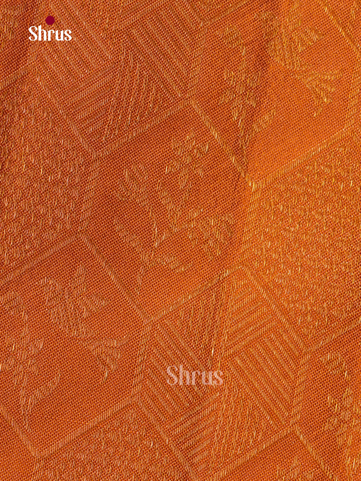 Regal Mango Orange Kanchipuram Sarees With Geometric Diamond Brocade & Pink Floral Zari Border