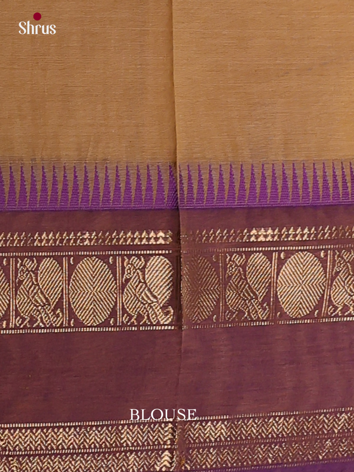 Regal Mustard Chettinad Saree With Thread Buttas, Purple Rettapet Temple Zari Border