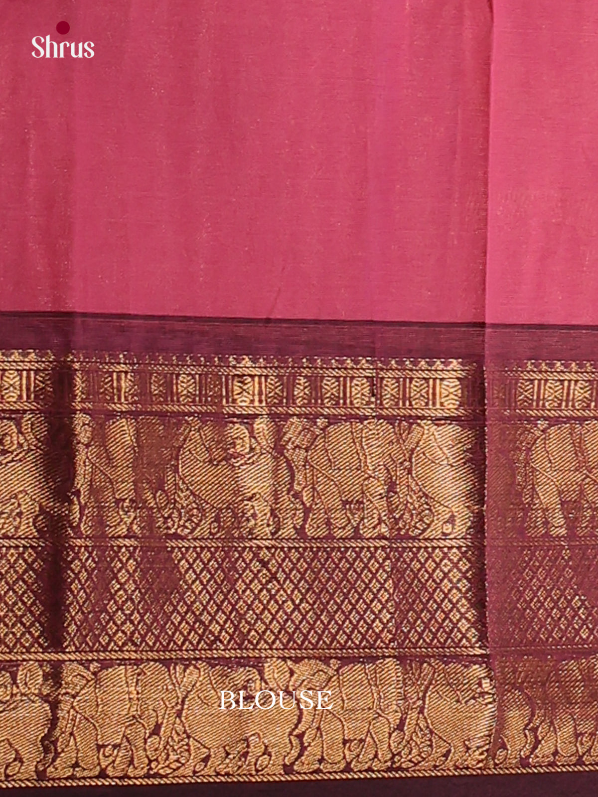 Gorgeous Rose Pink Chettinad Cotton Saree With Zari Stripes & Purple Zari Border