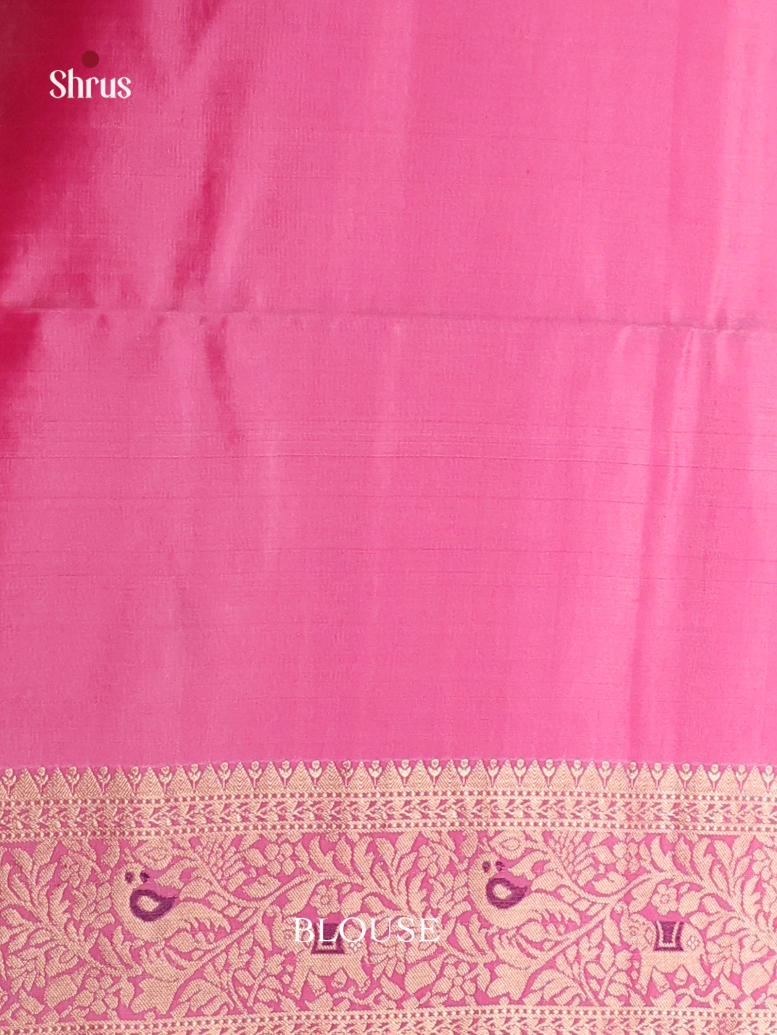 Buy Resplendent Rose Pink Silk Saree With Gold Zari Jaal With Floral Vines & Brocade Pallu