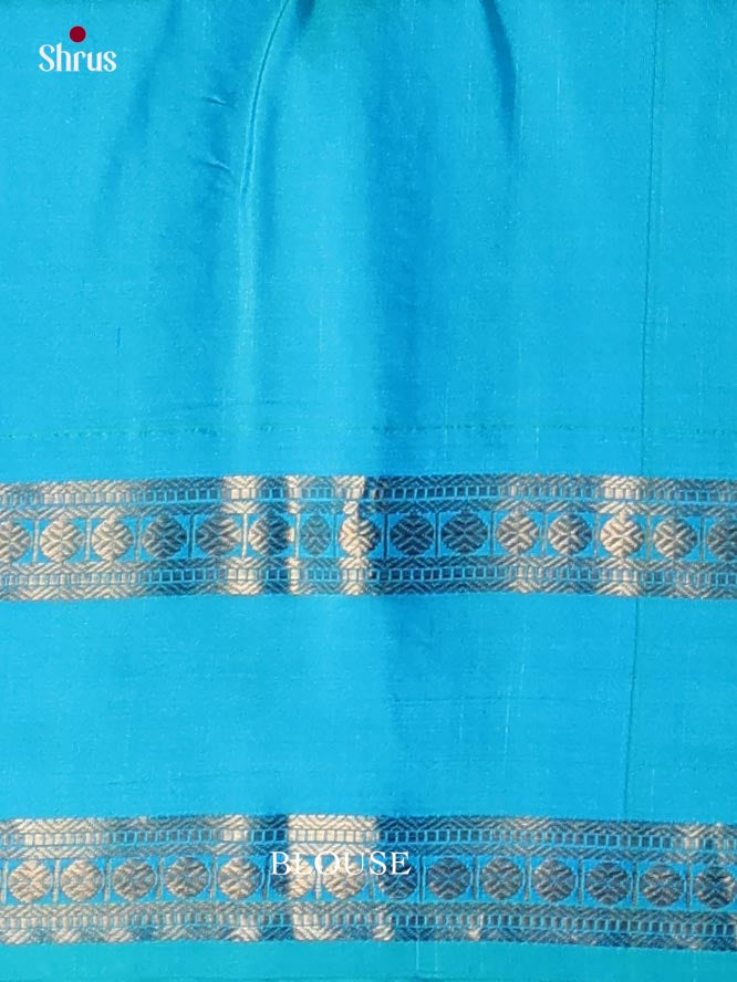 Sheeny Dual Tone Green Soft Silk Sarees with Zari Woven Diamond Grid Pattern & Aqua Blue Rettaipet Border 1