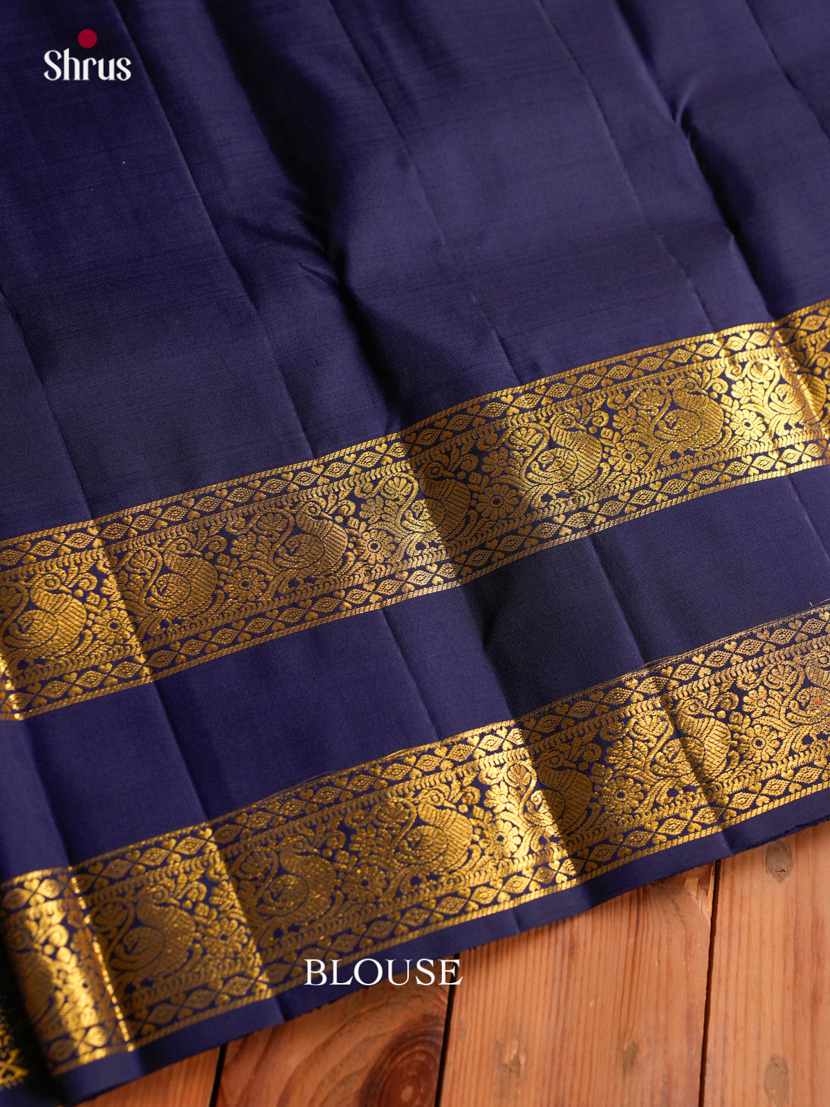 Sheeny Mauve Kanchipuram Saree With Gold Zari Kattams | Navy Blue Rettapet Zari Border