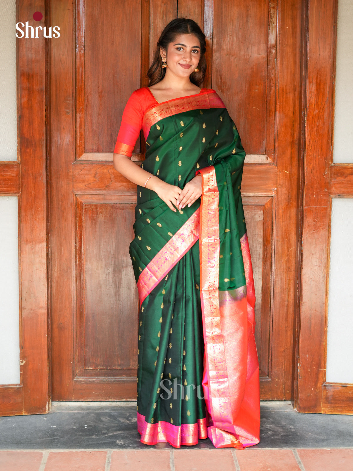Kanchipuram silk Saree - EGS02151 - Shop on Shrus.com