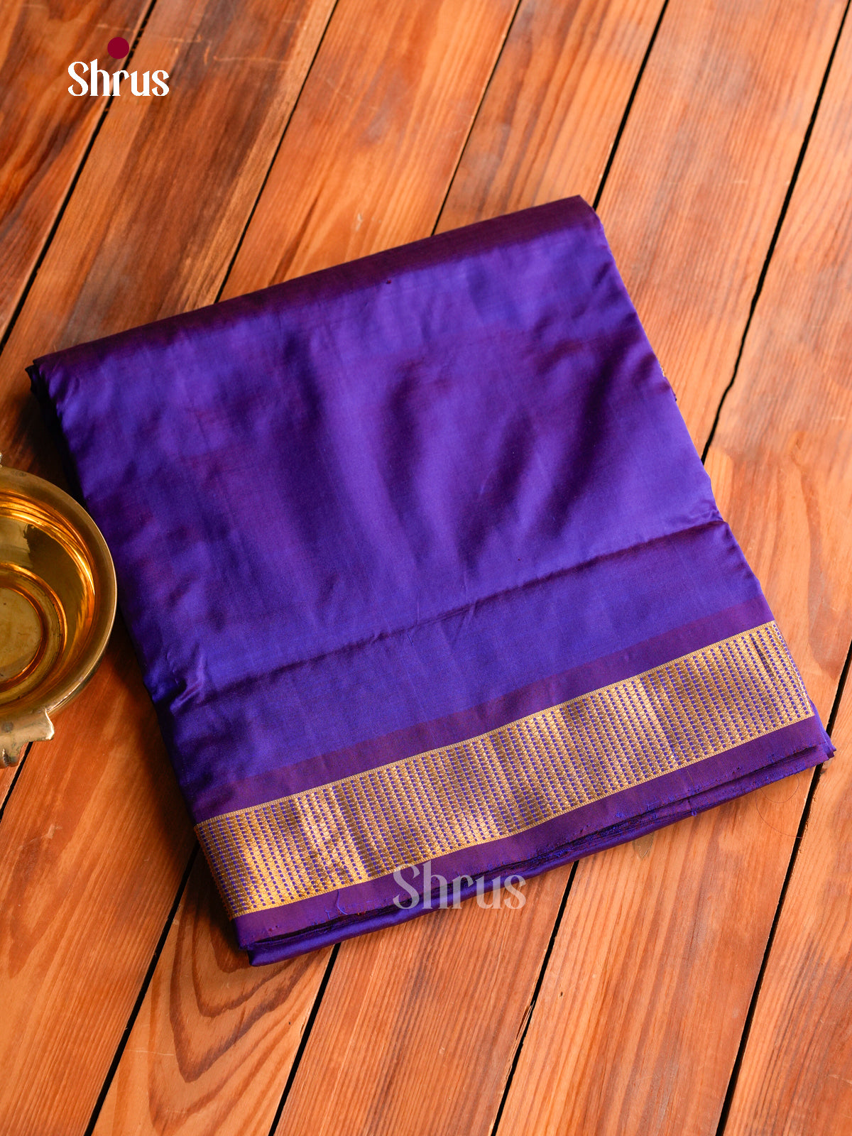 Stunnning Indigo 9Yards Kanchipuram Saree With Plain Body | Self Kaddi Zari & Chit Pallu