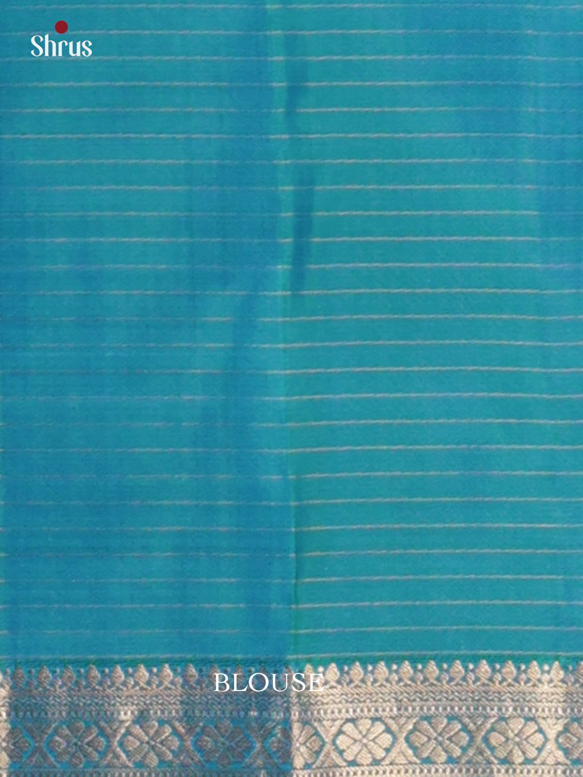 Buy Shimmery Teal Blue Kanchipuram Silk Sarees with Fine Zari Stripes, Small Buttas & Brocade Pallu