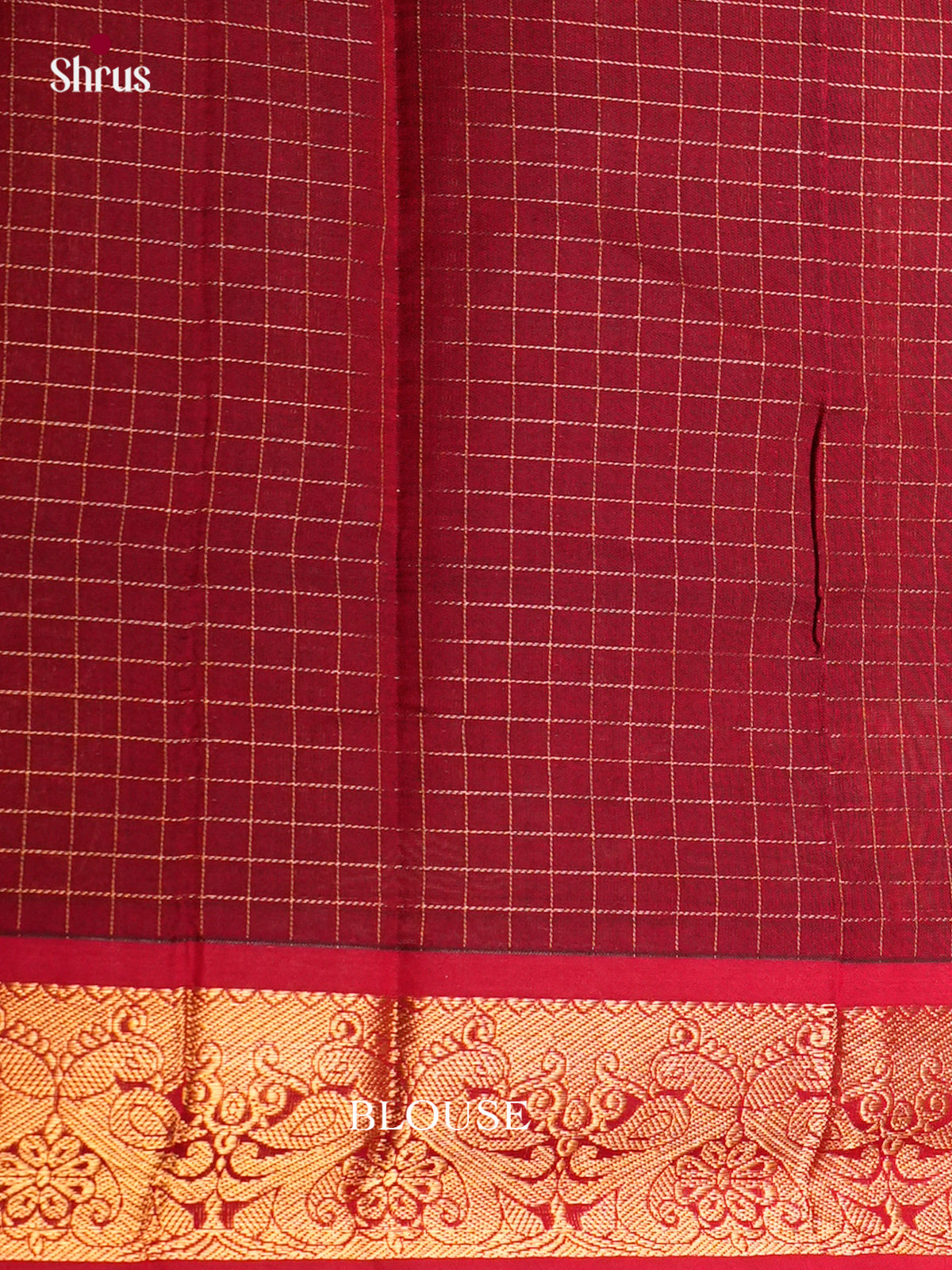 Buy Cute Teal Cotton Silk Saree With Golden Checks, Buttas, Maroon Zari Woven Border & Pallu