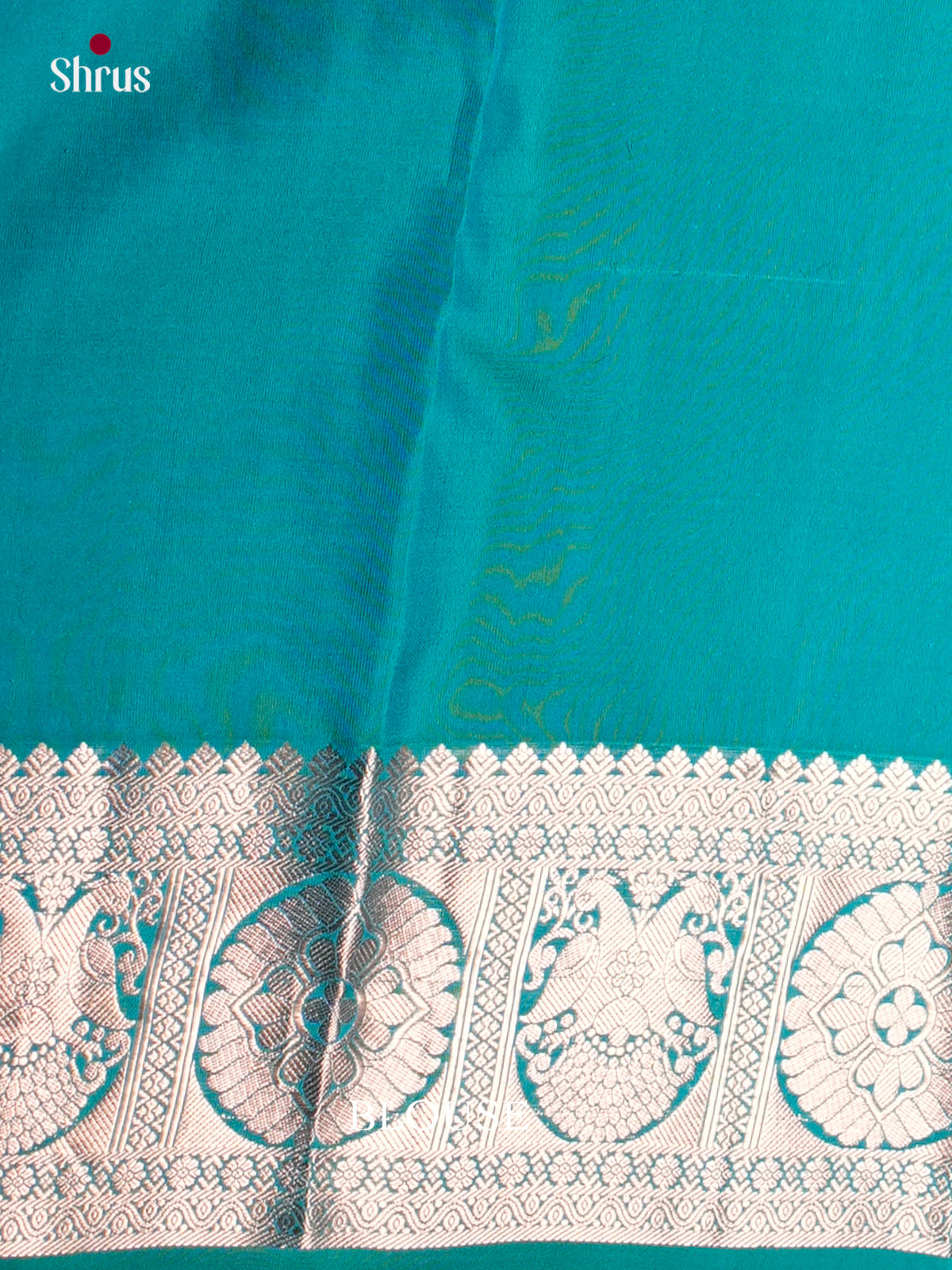 Buy Resplendent Teal Kanjivaram Saree With Circular Motifs Printed Brocade & Paisley Pallu