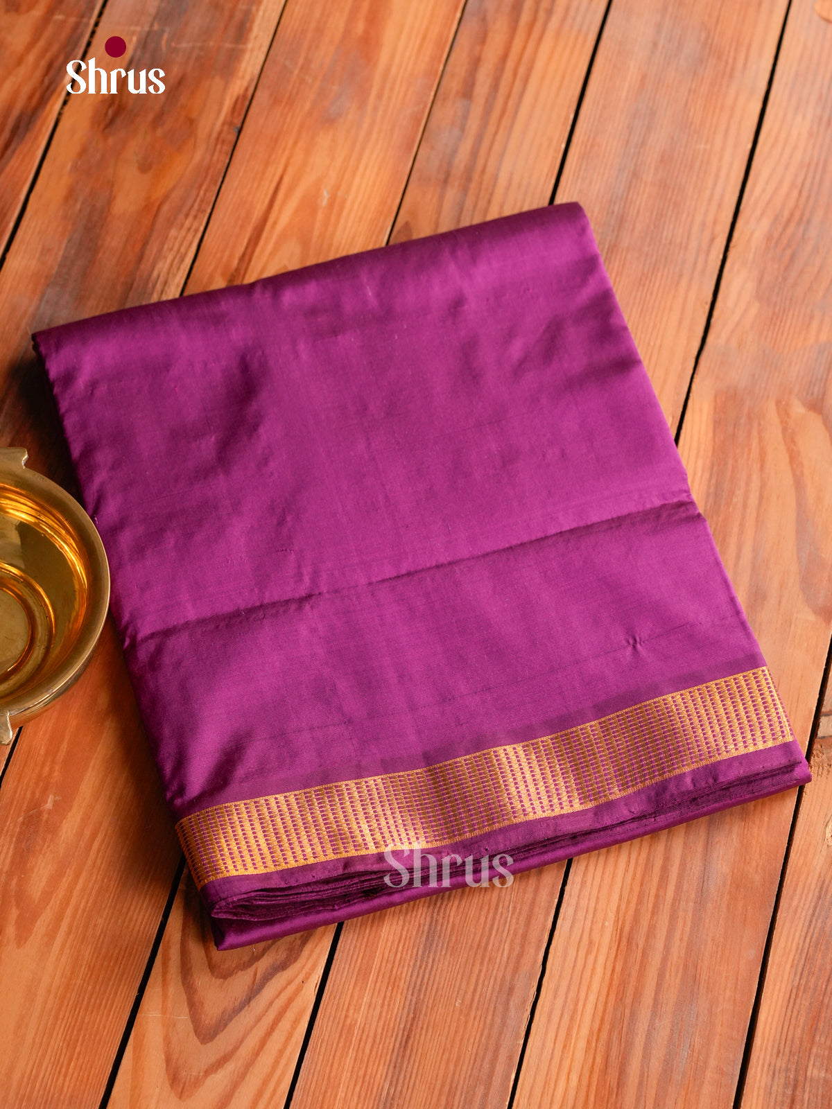 Vibrant Magenta 9Yards Kanchipuram Saree With Plain Body | Self Kaddi Zari & Chit Pallu