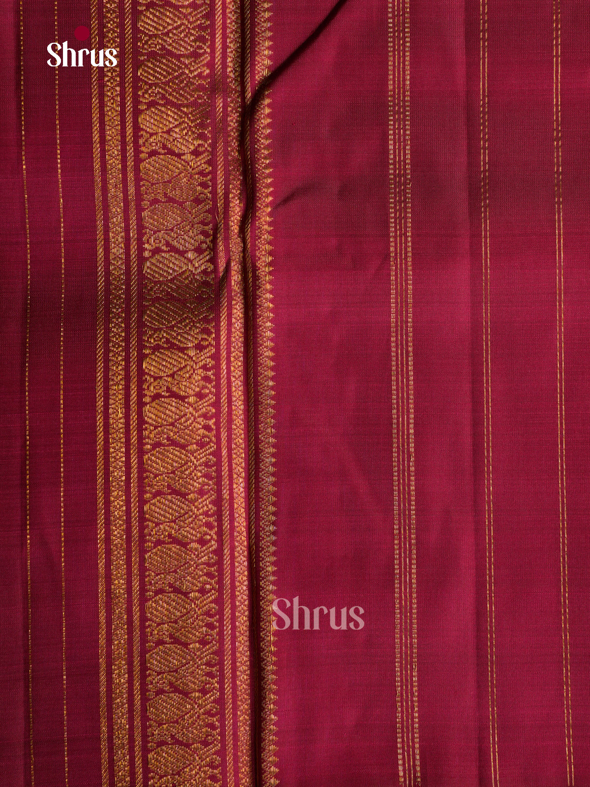 Vivid Lime Green Kanchipuram Saree With Multi-Coloured Thread Wavy Stripes | Dark Pink Traditional Zari Border