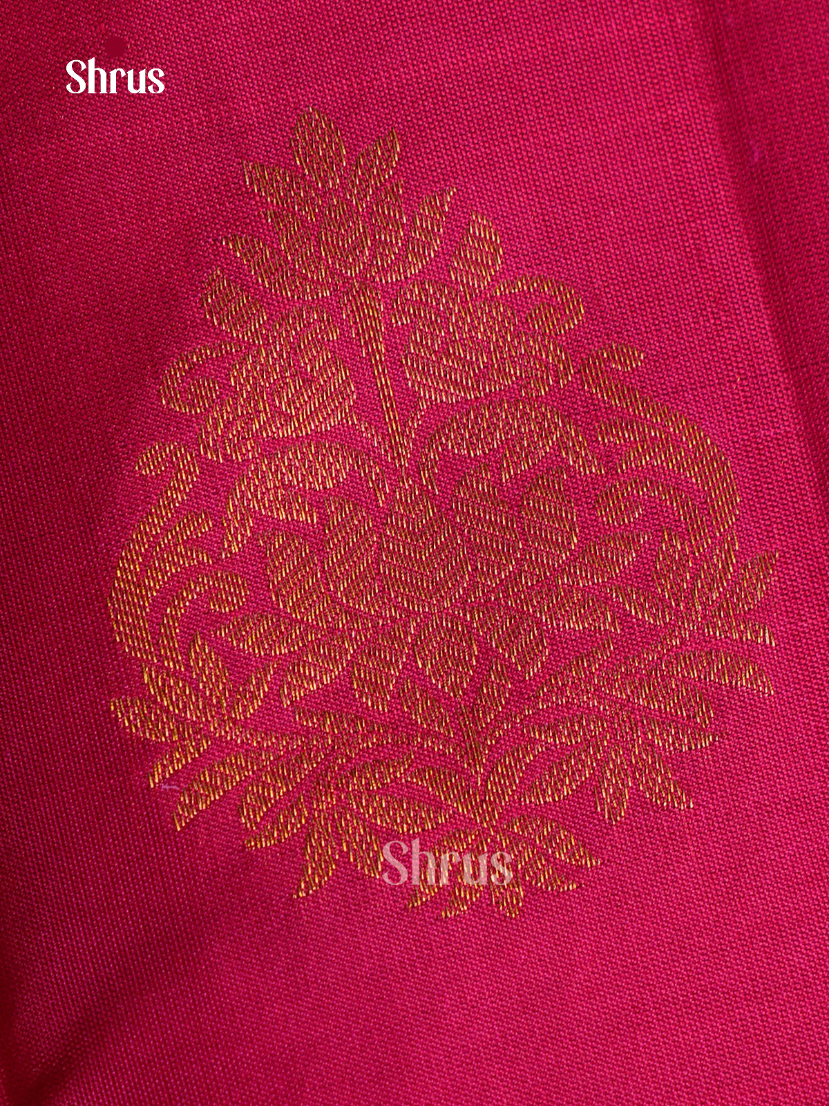 Vivid Rose Pink Kanchipuram Sarees With Paisley Floral Motifs | Self Zari Border With Floral Vines