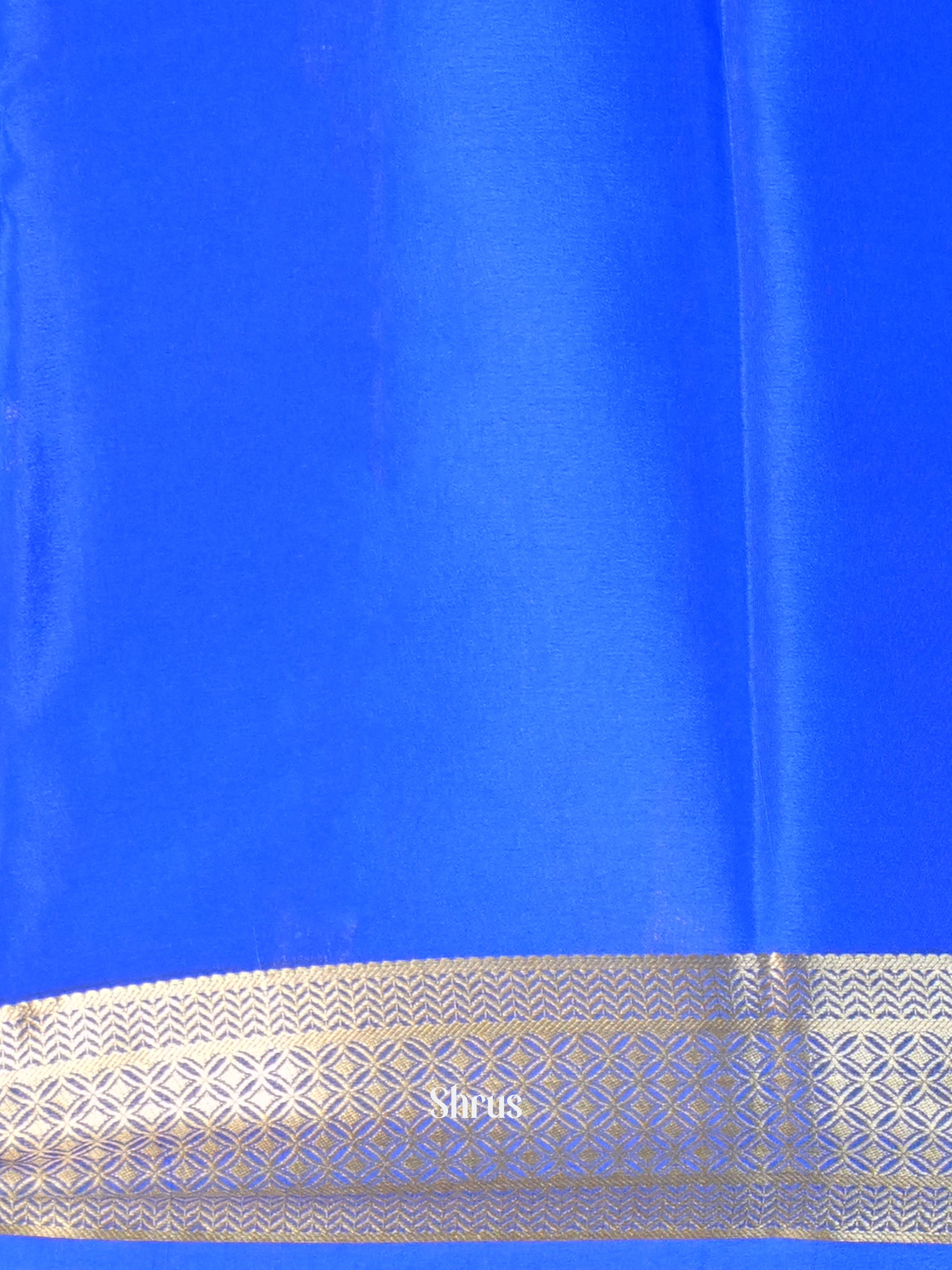Purple & Blue - Mysore Silk Saree - Shop on ShrusEternity.com