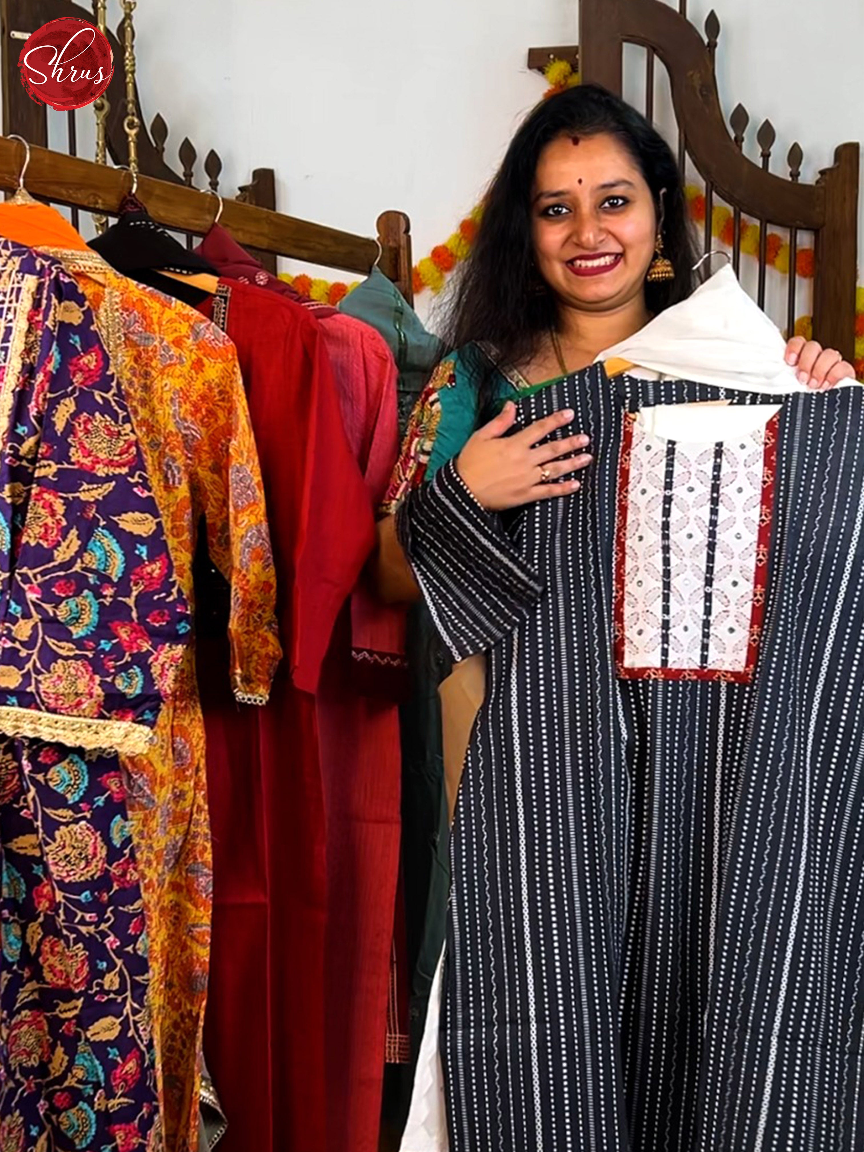 Black -printed 3pc Readymade Salwar Suits - Shop on ShrusEternity.com