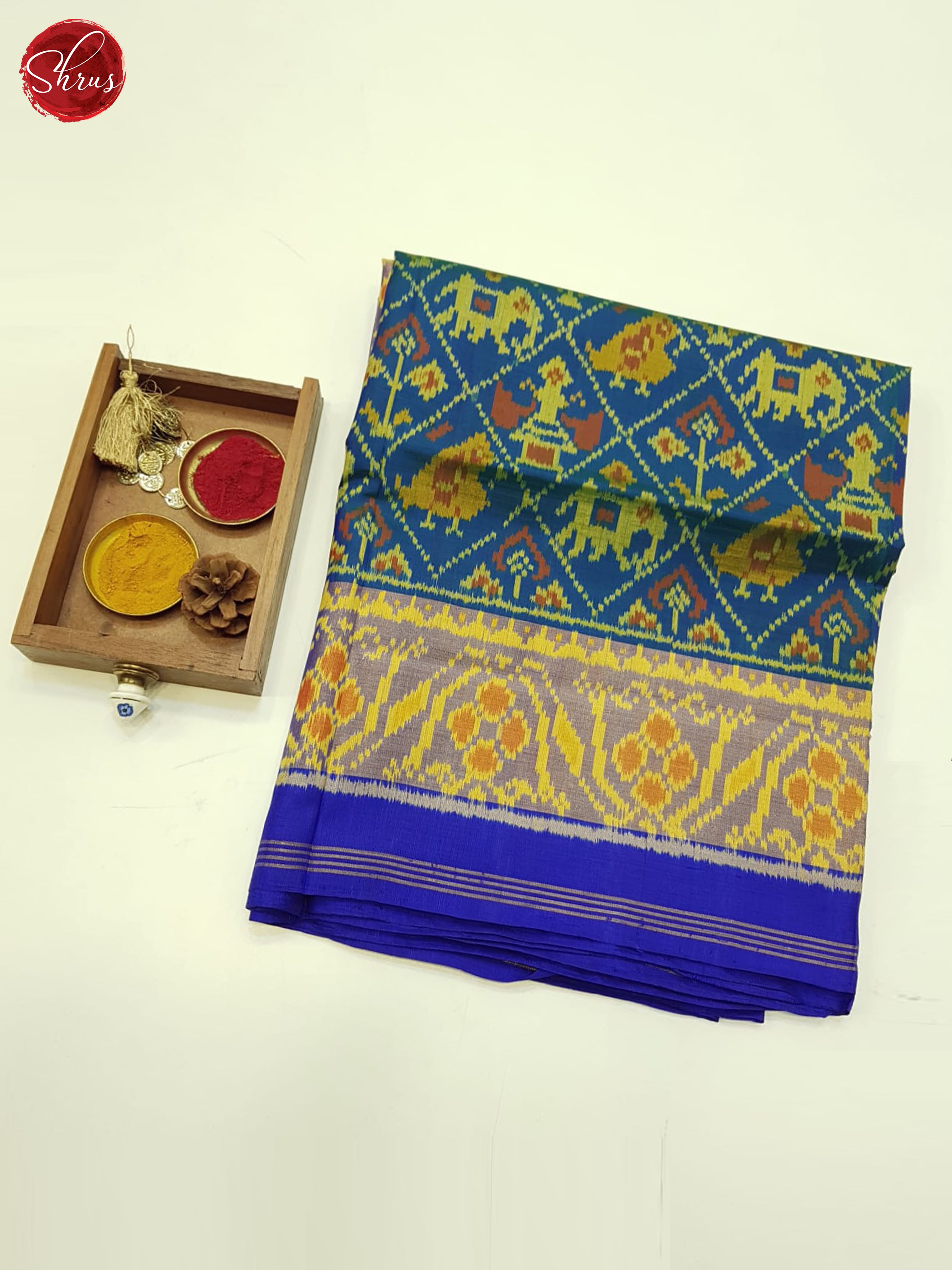 Blue - Ikkat Silk Saree -1